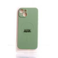 Силиконовый чехол MagSafe SOFT для iPhone 15 Plus оливковый