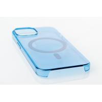 Пластиковый чехол OrigCase "Clear" with MagSafe для iPhone 15 синий