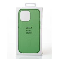 Пластиковий чохол OrigCase "Clear" with MagSafe для телефону iPhone 15 зелений