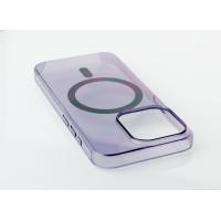 Пластиковый чехол OrigCase "Clear" with MagSafe для iPhone 15 Plus фиолетовый