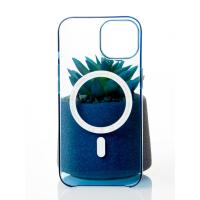 Пластиковий чохол OrigCase "Clear" with MagSafe для телефону iPhone 15 синій