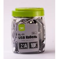 USB cable DC Type-C (CL-11) 30pcs/bottle, 1m черный/белый