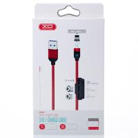 USB cable XO 3in1 (NB128) Magnetic красный