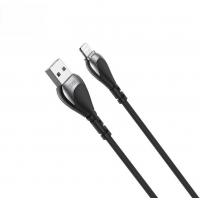 USB cable XO Lightning (NB218) Zink Alloy/Anti-Breakage/2.4A/1m черный